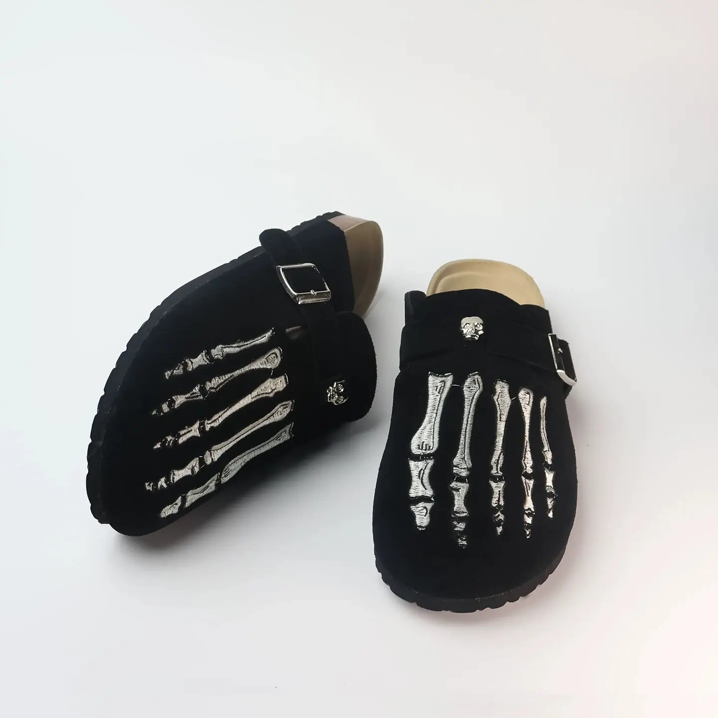 Skeleton Mule Slides - Gothic Punk Slip-On Shoes | Edgy Daily Style Skeleton Mule Slides - Gothic Punk Slip-On Shoes | Edgy Daily Style