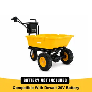 Mellif WheelBarrow Cart, Compatible With DeWalt Battery（Tool Only）, 300W 36V Brushless DC Motor, LED Display Screen,660lbs Capacity Loading Battery Powered Barrow Electric Mini Dumper Dump Cart