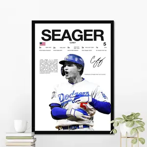 Corey Seager Texas Baseball Poster | Hardline Series Wall Art | Aesthetic Game Day Decor | Sports Fan Gift