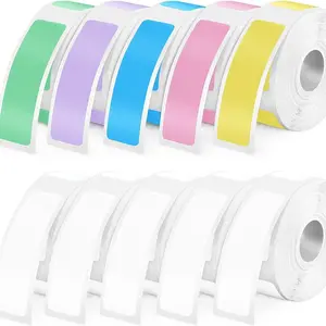 Label Tape, 10 Rolls Laminated Stickers, Labels Per Roll Colorful Label Tape for D30 Portable Thermal Label Printer, Thermal Printing Labels