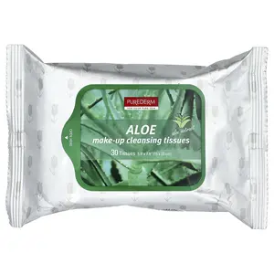 Purederm Make-Up Cleansing Tissues, Aloe, 30 Tissues