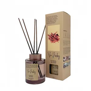 Via Pinky Sandalwood Reed Diffuser Set 120ml Soothing Aromatherapy Oil Natural Home Air Freshener Decorative Gift for Home Decoration