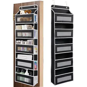 Over The Door Organizer Storage 5-Tier Hanging Organizer – Anti-Tilt Design with 5 Large Pockets, Heavy Duty 44 lb Capacity Door Storage Organizer for Bedroom Bathroom Pantry Closet Space Saver Hanging Storage Solution