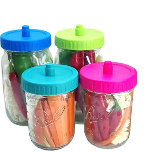 4 Pcs Fermentation Lids waterless Airlock Fermenting for 86mm Wide Mouth Mason Jar Jars Not Included
