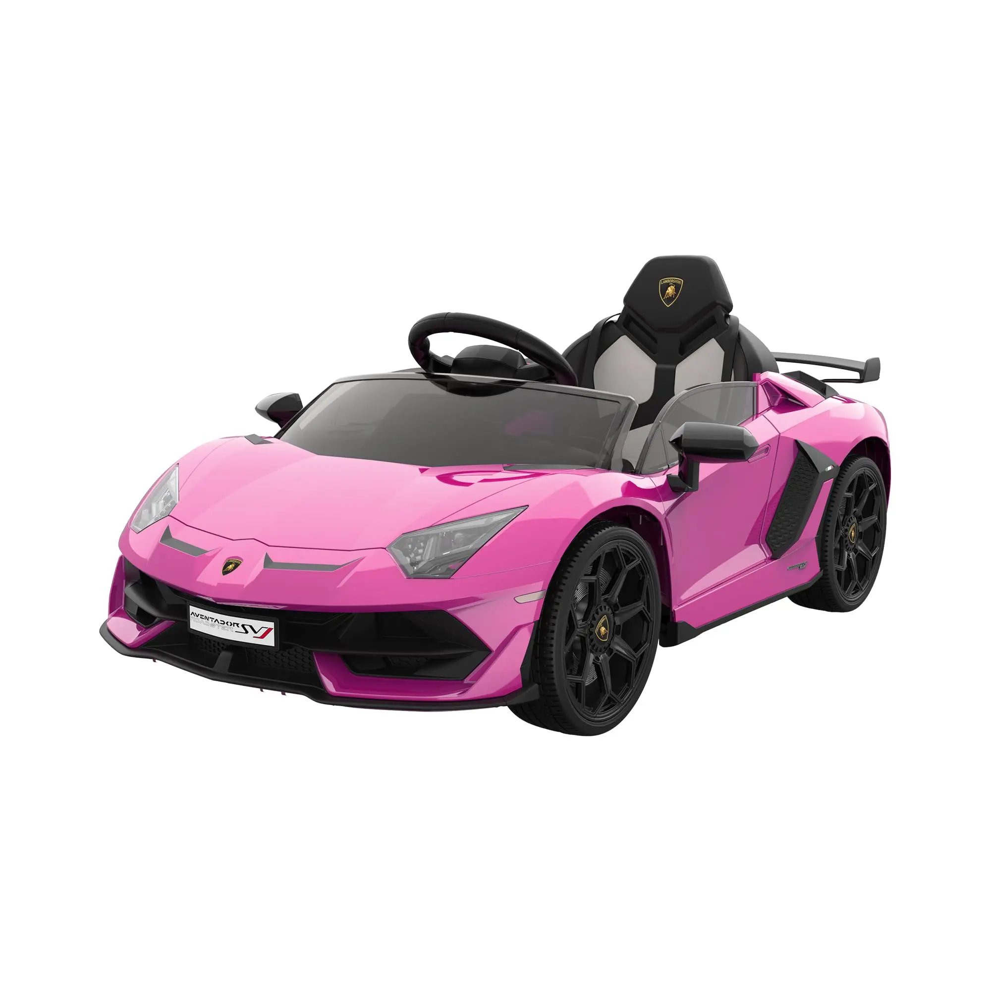 Gaomon Licensed 12V Lamborghini Kids Electric Ride-On Car - Power Wheels with Remote Control, 2 Speed Modes, Real Engine Sounds, LED Lights, Auto-Opening Doors, Adjustable Seat Belt, 58 lbs Capacity, Ages 12+, Ride On Machine, Driving A Kid Car, Rechargea