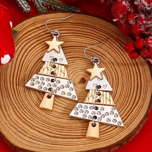 [Holiday gift Limited time event] New Christmas tree long earrings for women party fashion earrings necklace holiday earrings