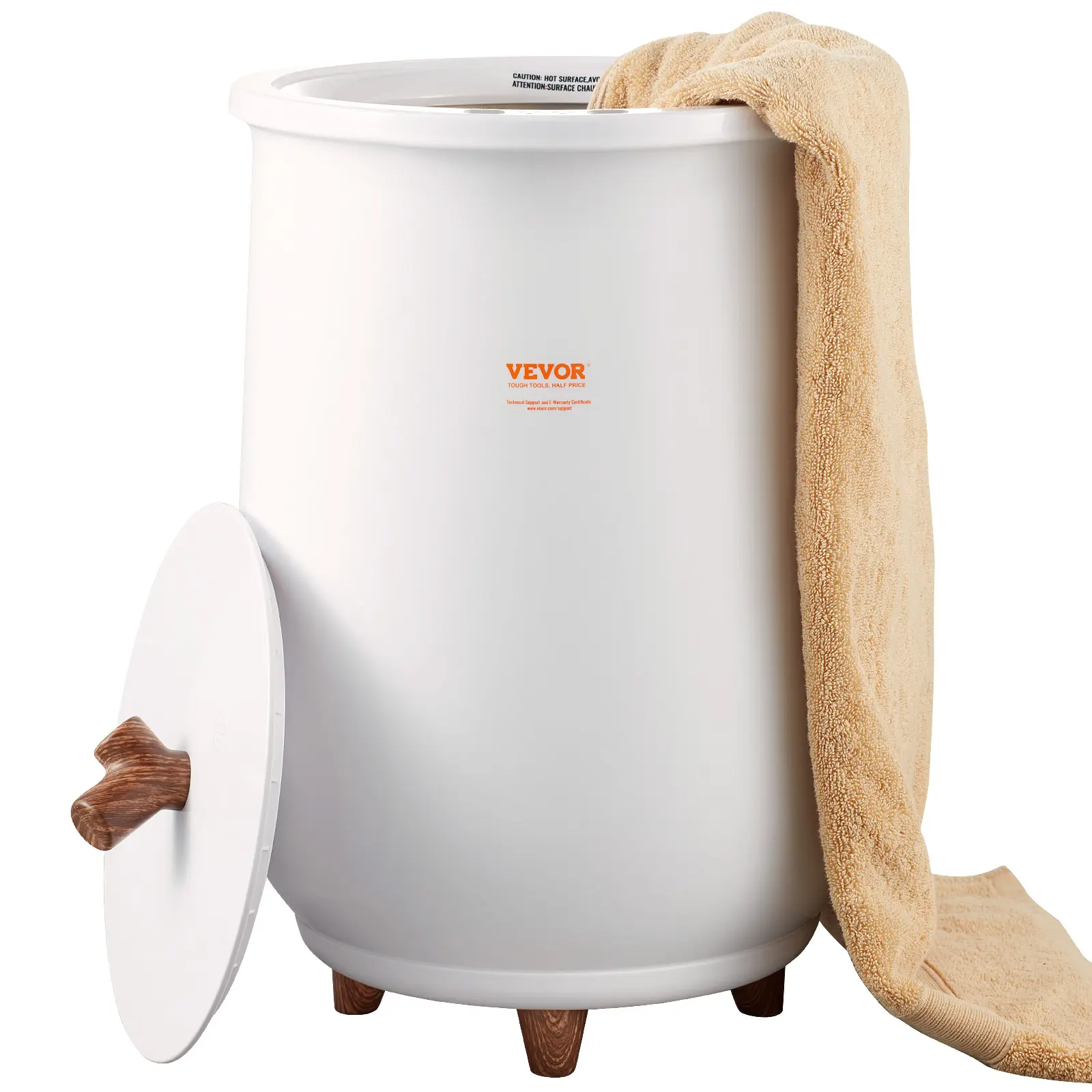 VEVOR Towel Warmer Bucket,  20L Large Towel Warmer for Bathroom, Auto Shut Off Towel Heater with 4-Level Timer Fits up to Two 40"x70" Oversized Towels, Bathrobes, Blankets, ETL & FCC Certified