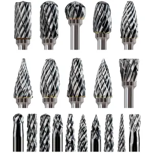 Carbide Burr Bits 1/8" Shank Metal Grinding Wood Stone Steel Carving Cutting Engraving Grinder Kit Attachment Rotary Tool Accessories Set Harder Than Diamond