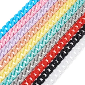 Beathoven 10 Strands  Chunky Chains Linking Rings, Colorful Bag Chain Plastic Chain Twist Linking Rings 15.7" Crossbody Chains for Handbag Purse Phone Strap   Making (Detachable)