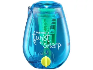 Office Twist-n-Sharp Pencil Sharpener, For Kids & Colored Pencils, Assorted Colors