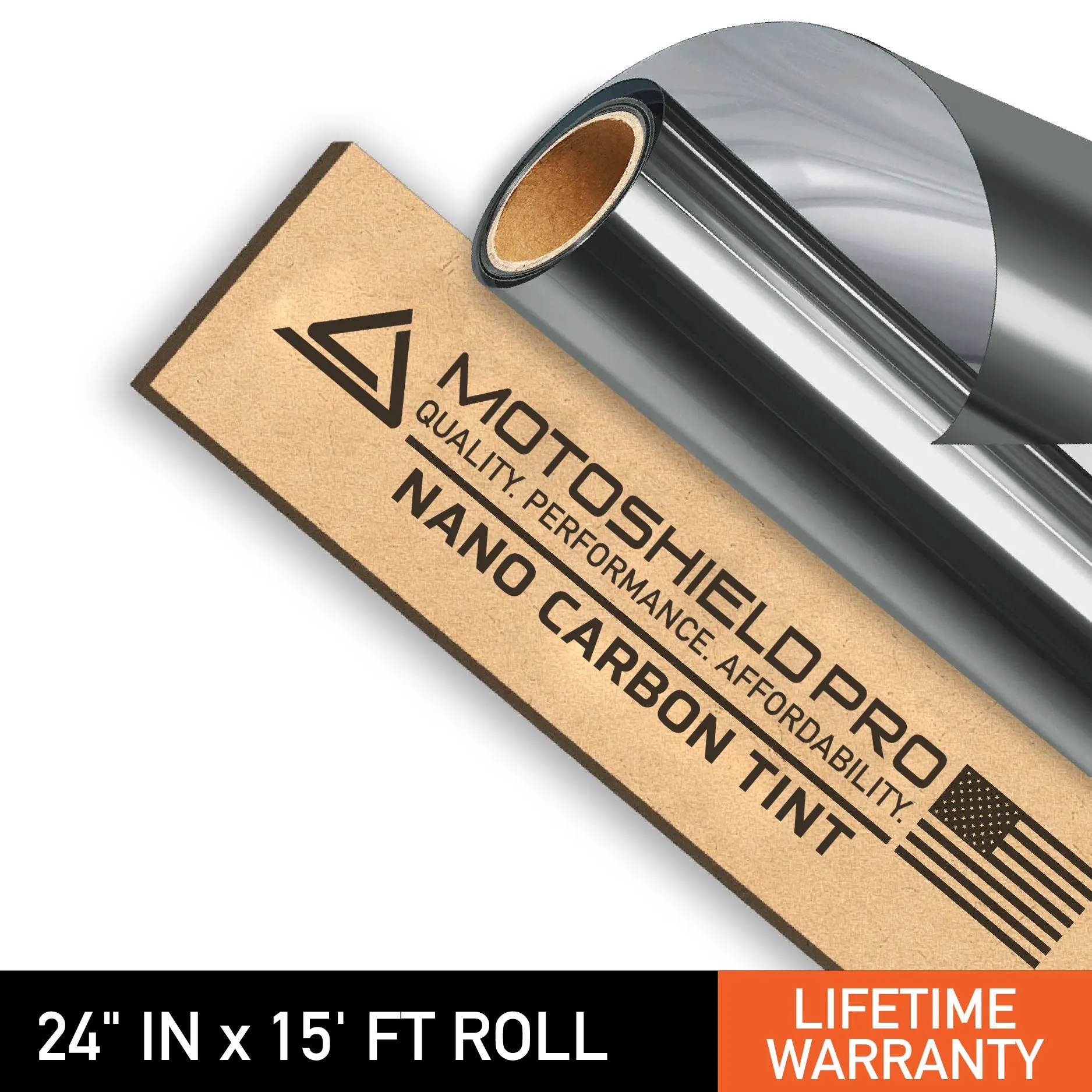 Nano Carbon Car Window Film - 24in x 15ft Roll, Automotive Exterior Solar Protection Accessory