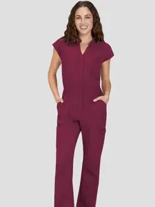 koi Solis Anja Women's 9-Pocket STRETCH Zip Front Dolman Sleeve Scrub Jumpsuit
