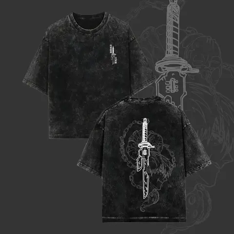 Men's Toji Vintage Oversized Washed Cotton Graphic Tee - Unisex Lightweight Anime Manga Themed Loungewear, Ideal Gift for Anime Fans, Menswear Tops