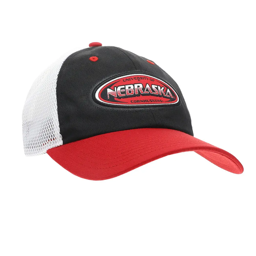 adidas Mens Nebraska Cornhuskers Relaxed Trucker Cap  - Black