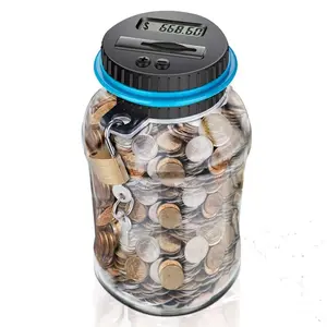 Counting Coin Bank without Battery, Large Capacity Saving Challenge Jar with Lcd Display and Lock, Cash Saving Box, Creative Coin Storage Box, Adjustable Amount Piggy Bank, Boyfriend Gifts, Room Decor, Digital Piggy Bank, Coin Counter