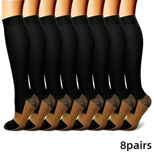 Unisex's Blood Circulation Compression Socks, 8 Pairs Sports Running & Hiking Socks, Sports & Outdoor Accessories, Sports Fit Socks