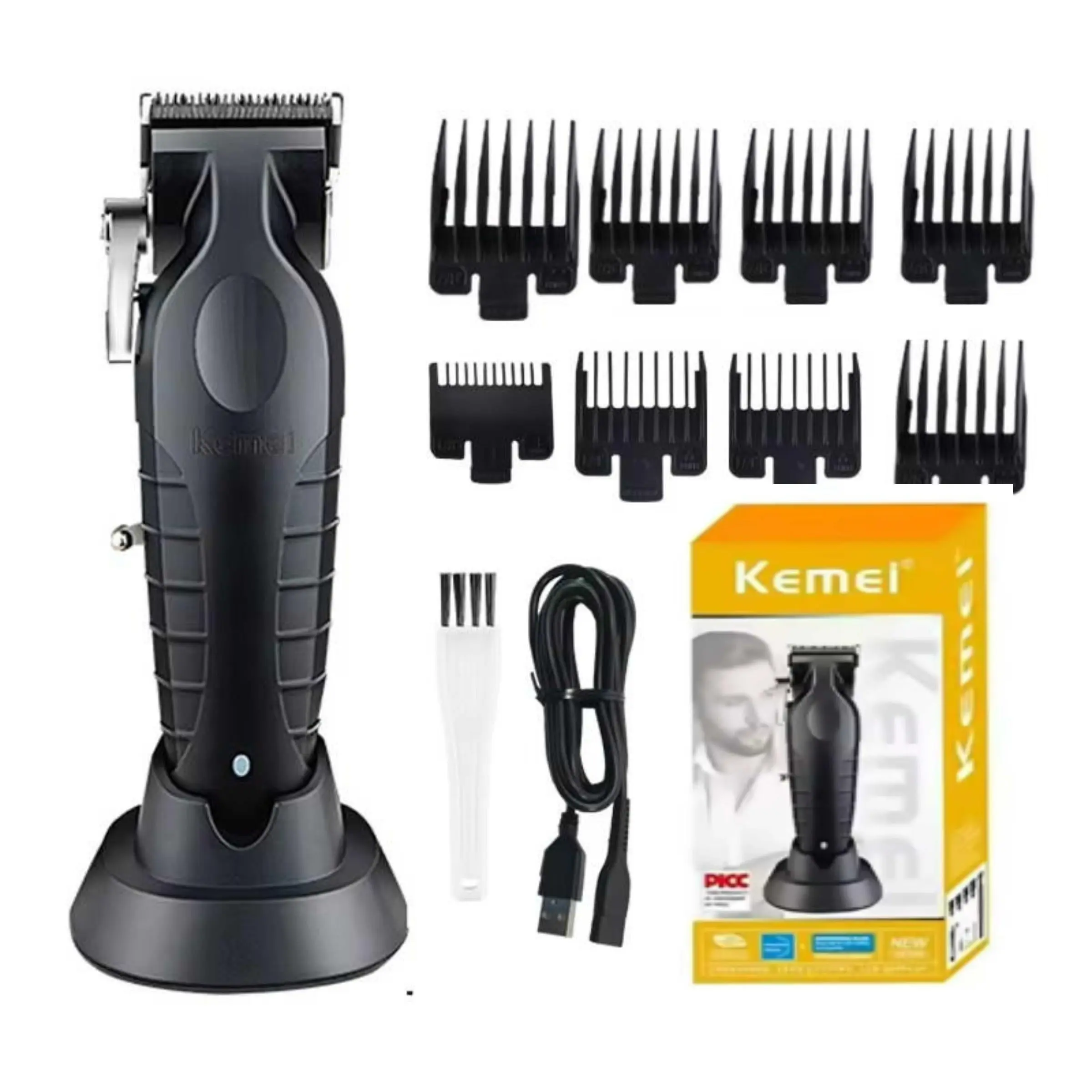Kemei Km-2296 Electric Hair Clipper with USB Charging Base, Professional Hair Cutting Tool for Stylists, Perfect Grooming Gift