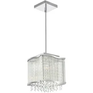 CWI Lighting Elsa 3 Light 10 inch Chrome Drum Shade Mini Pendant Ceiling Light 5320P10C-S