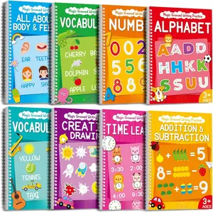 8 count Magic Grooved Writing Practice Books Disappearing Ink Pens  Groove Workbooks Tracing Handwriting Practice Without Tears for    Supplies,10.2 x 7.3inch