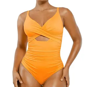 Shapellx Womens' Smart Sculpt Ribbed Cutout-Front Shaping Slim with Comfort Swimsuit