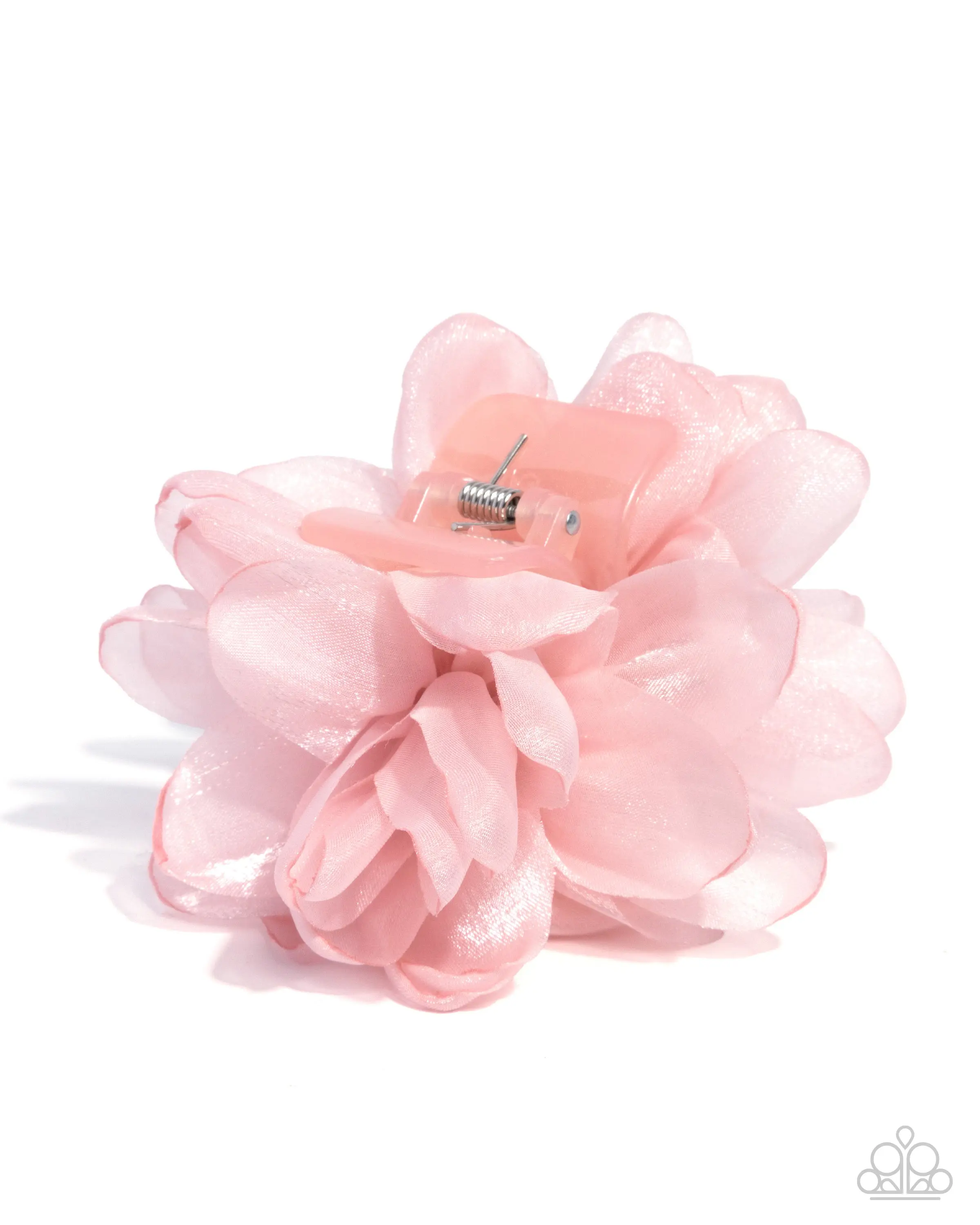 Budding Backdrop - Pink Fabric Flower Claw Hair Clip - Paparazzi