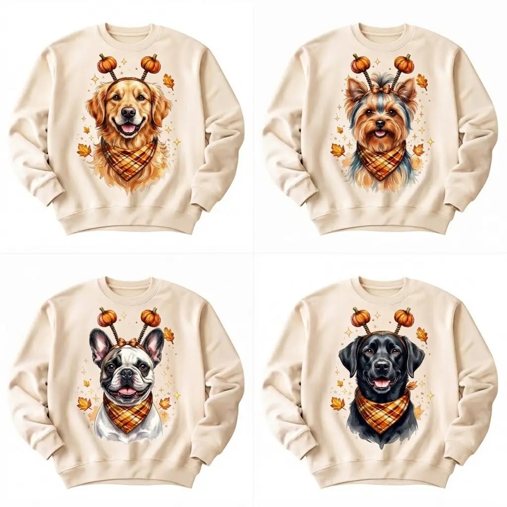Custom Dog Breed Fall Sweatshirt | Personalized Halloween Pumpkin Dog Mom Crewneck | Cute Autumn Dog Lover Gift