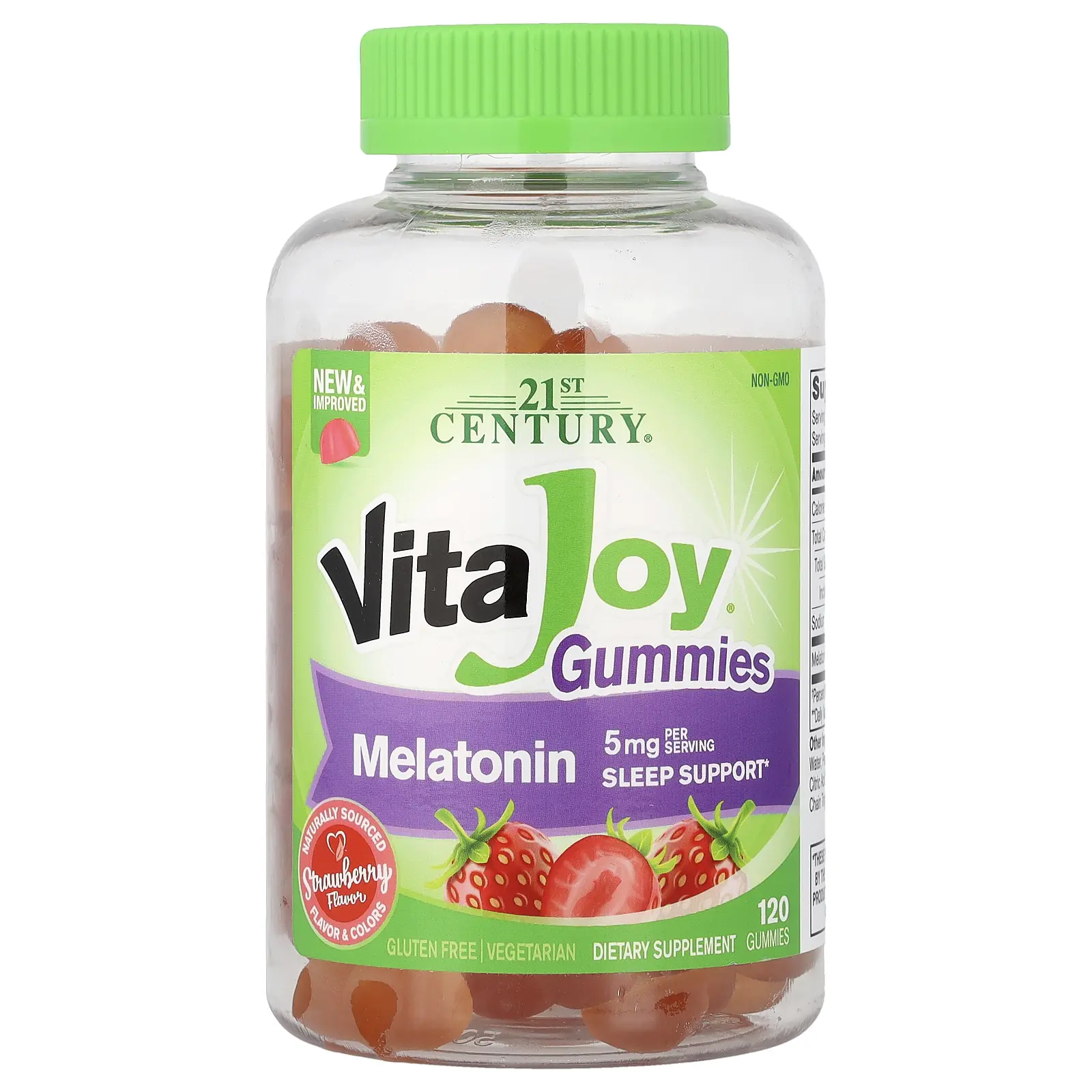 21st Century VitaJoy® Melatonin Gummies, Strawberry, 120 Gummies (2.5 mg per Gummy)