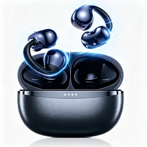 Open Ear Earbuds, Headphones Over Ear for Running Workout, 12mm Drivers Powerful Bass, IP55 Waterproof, Bluetooth 6.0 Hi-Res, Secure Clip Design – Suitable for 169 translation languages, no subscription required,tiktokshopcreatorpicks,earbuds wireless
