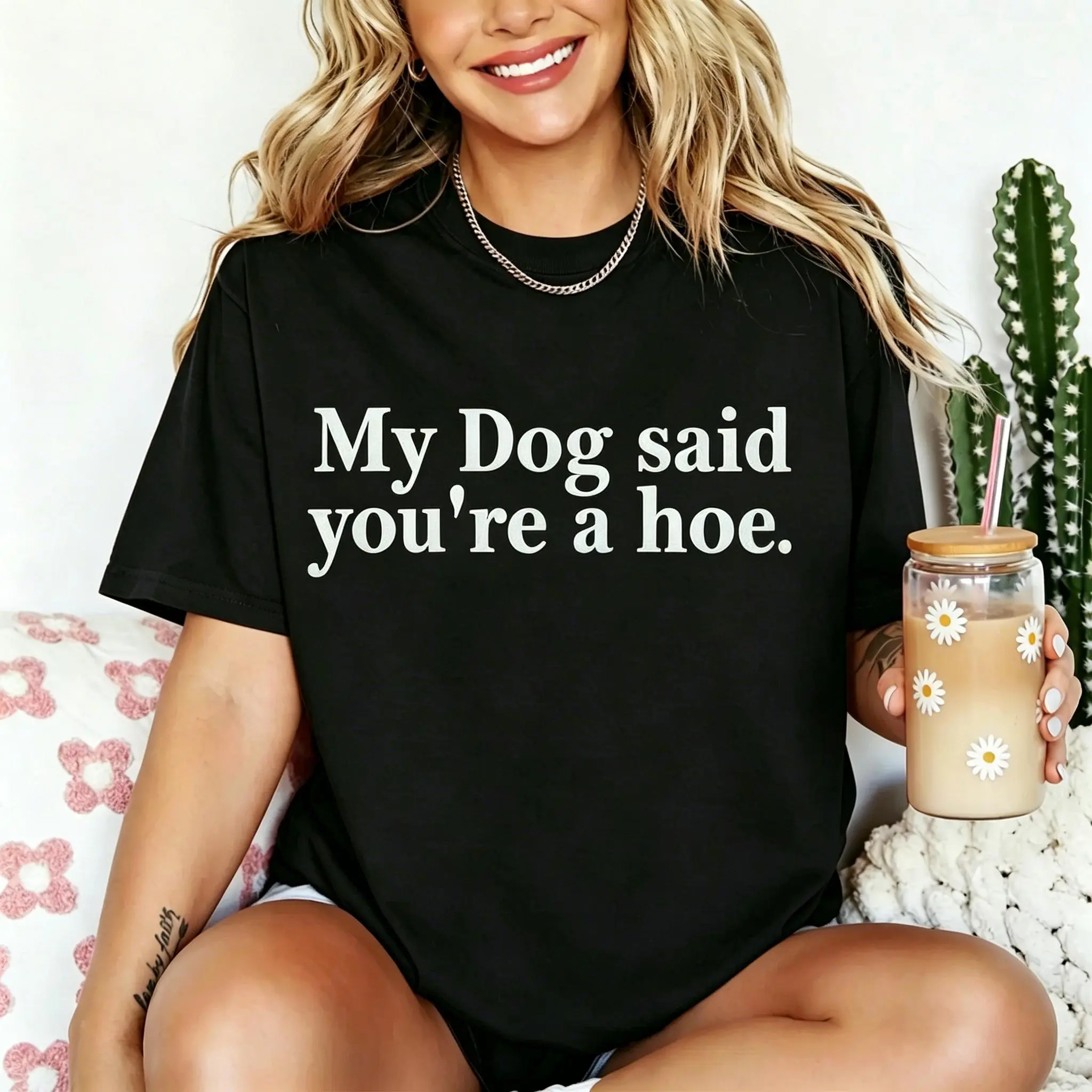 Funny Quote Graphic T-Shirt, Unisex Cotton Streetwear Top, Relaxed Fit Sarcastic Pet Lover Gift for All Seasons Outdoors, S, M, Round Neck, Breathable, Casual, Cold Wash, Comfortable From Morning To Night, Do Not Bleach