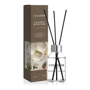 Classic Reed Diffuser - Dark Vanilla & Sandalwood, 100ml, Home Fragrance, Essential Oil Aroma