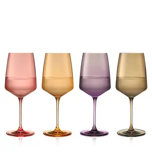Reserve Nouveau Colored Crystal Wine Glasses in Daybreak, Set of 4