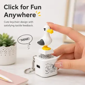 Seagull MINE! Button Keychain-Real Sound & LED Light, Funny Interactive Gift for Friends & Family