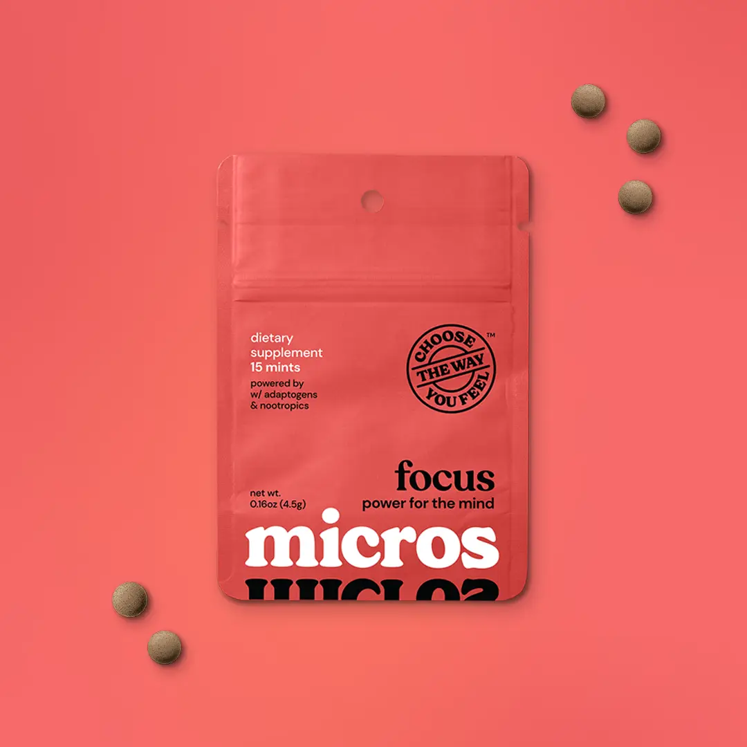 micros focus – mini pack | Natural Brain-Boosting Mints | Edible Supplement | Ve...