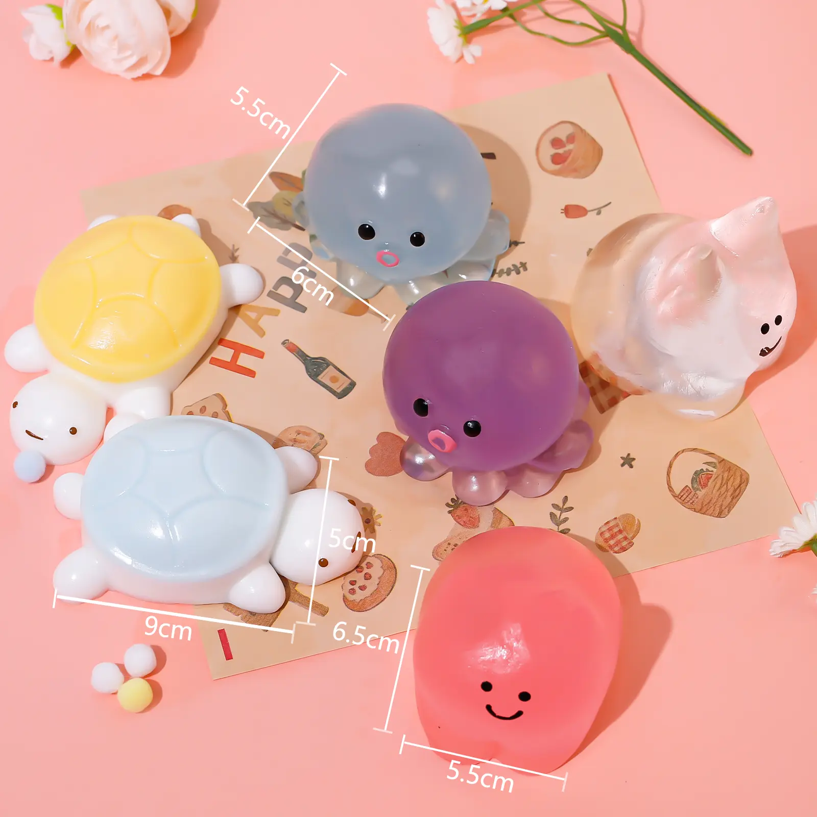 Multi-piece Squishy Set Perfect holiday gifts for friends and family Sticky and MOCHI toys Holiday presents for kids Stress-relieving desk ornaments mothersdaygift T3