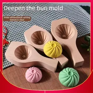 Wooden molds for making steamed buns, fancy steamed bread, pastries, mooncakes, and xiaolongbao (soup dumplings), large size, for home use.