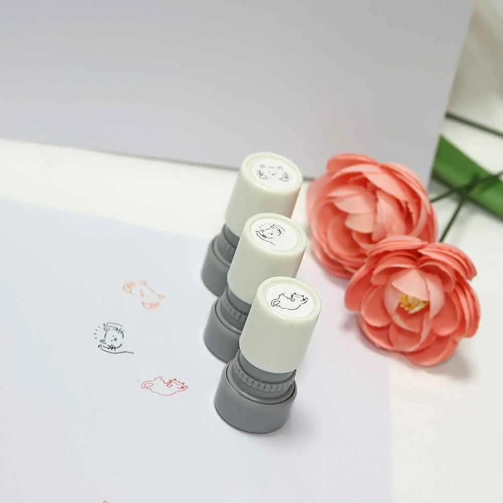 Cat Pattern Stamps Set, Classroom Activity Cat Recognition Teacher Teaching Reward Stamps, Fun Pet Kitty Hand Account Stamp, Booklet Stamps