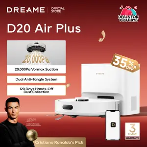 【Super Brand Day】DREAME D20 Air Plus/ D20 Plus Robot Vaccum and Mop Combo with 20,000Pa Suction, Anti-Tangling Tech, Auto-Emptying Dock, Deep Carpet Cleaning and Smart Navigation Black