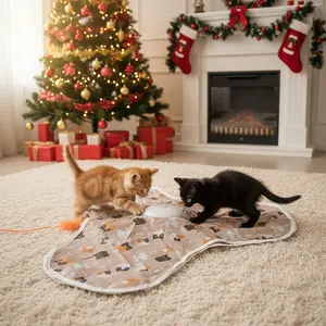 Interactive Cat Toys Rechargeable Moving Concealed Wand Feather Automatic Chargeable Indoor Kitten Exercise Kicker Mouse Squeaky for Indoor Bored Cats 1200mAh Battery Included 3 Modes Fun Game with Real Mouse Sounds Stocking Stuffers for cat kitty