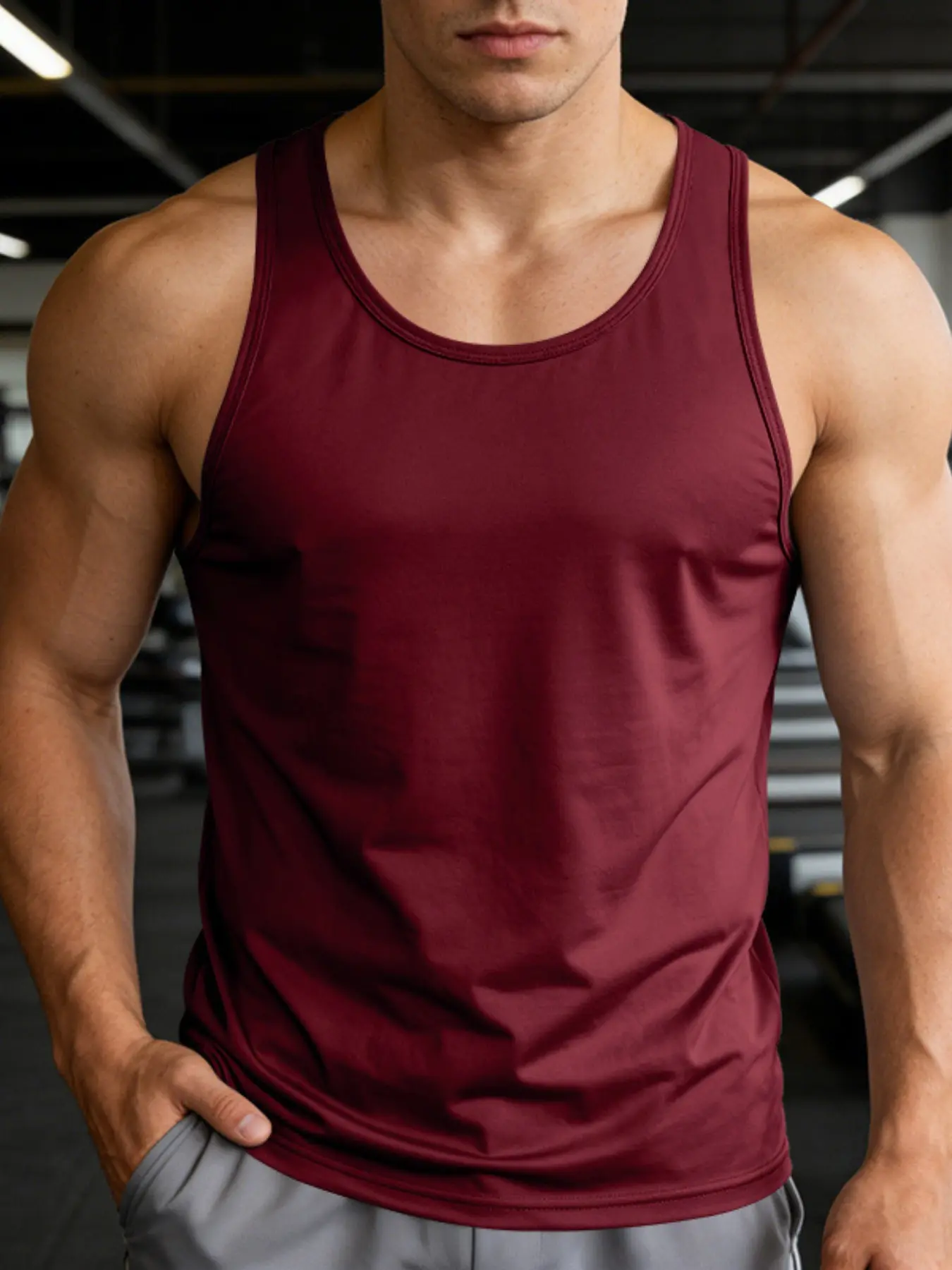 Men's Gym Workout Athletic Tank Top, Quick-Dry Muscle Aesthetic Design, Ideal for Spring & Summer Fitness, Comfortable Fitness Exercise Wear, Sleeveless Gym Tops, Sports Vest Top