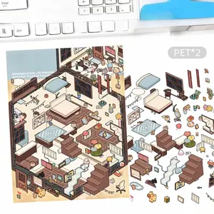 Two Transparent PET Turtle Soup Stickers for Creating A Landscape Effect. Suitable for Luggage, Phone Cases, Laptops, Helmets, Skateboards, and Other Waterproof Decorative DIY Creative Stickers.