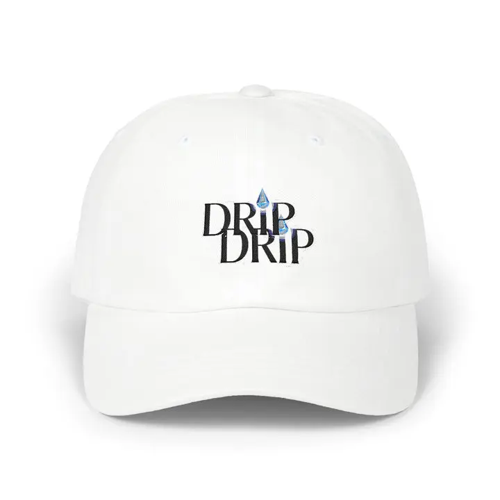 Dad Cap — "Drip Drip" Embroidered Waterdrop Logo Baseball Hat