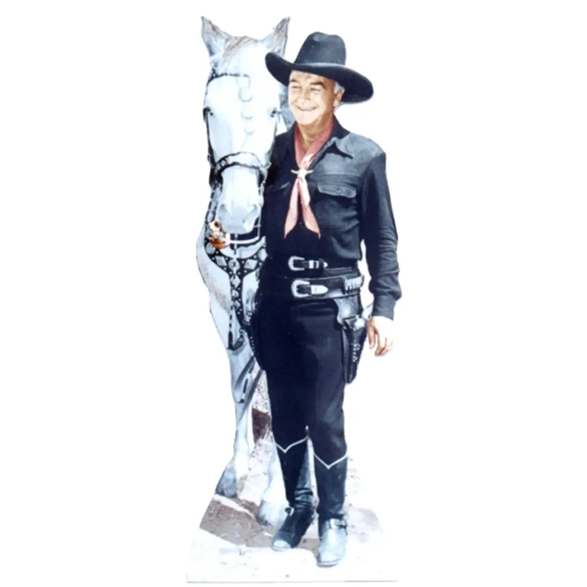 Hopalong Cassidy Standing Classic Cardboard Cutout - Over 6' Tall (76in x 33in) Heavy-Duty Home Decor Accent, Easy-Install Wall-Mounting Piece with Easel Back & Door-Mount Option