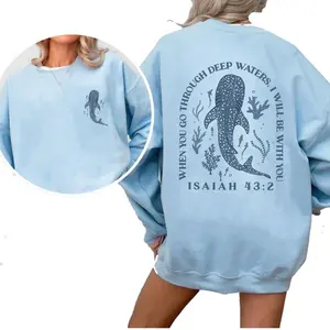 Whale Shark Tshirt, Sweatshirt - Beachy Shark Graphic Tee, Jesus T-shirt, Beachy Tee, Summer T-shirt, Christian Ocean Sweatshirt, Coconut Girl Christian Clothing Sweatshirt