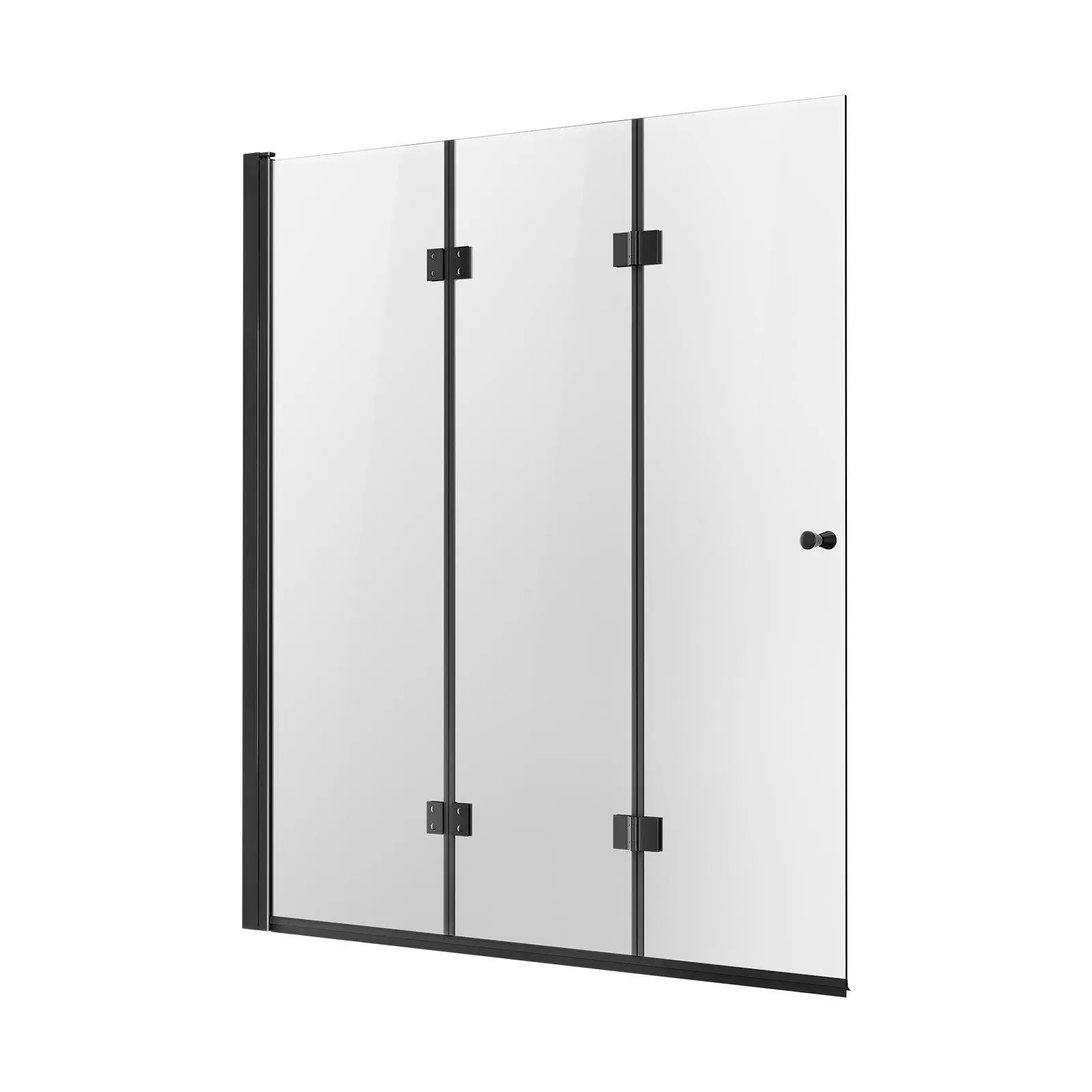 【Summerfinds】Bathtub Shower Door 51 in. W x 56 in. H Frameless Foldable Tub Shower Doors Shower Glass Door