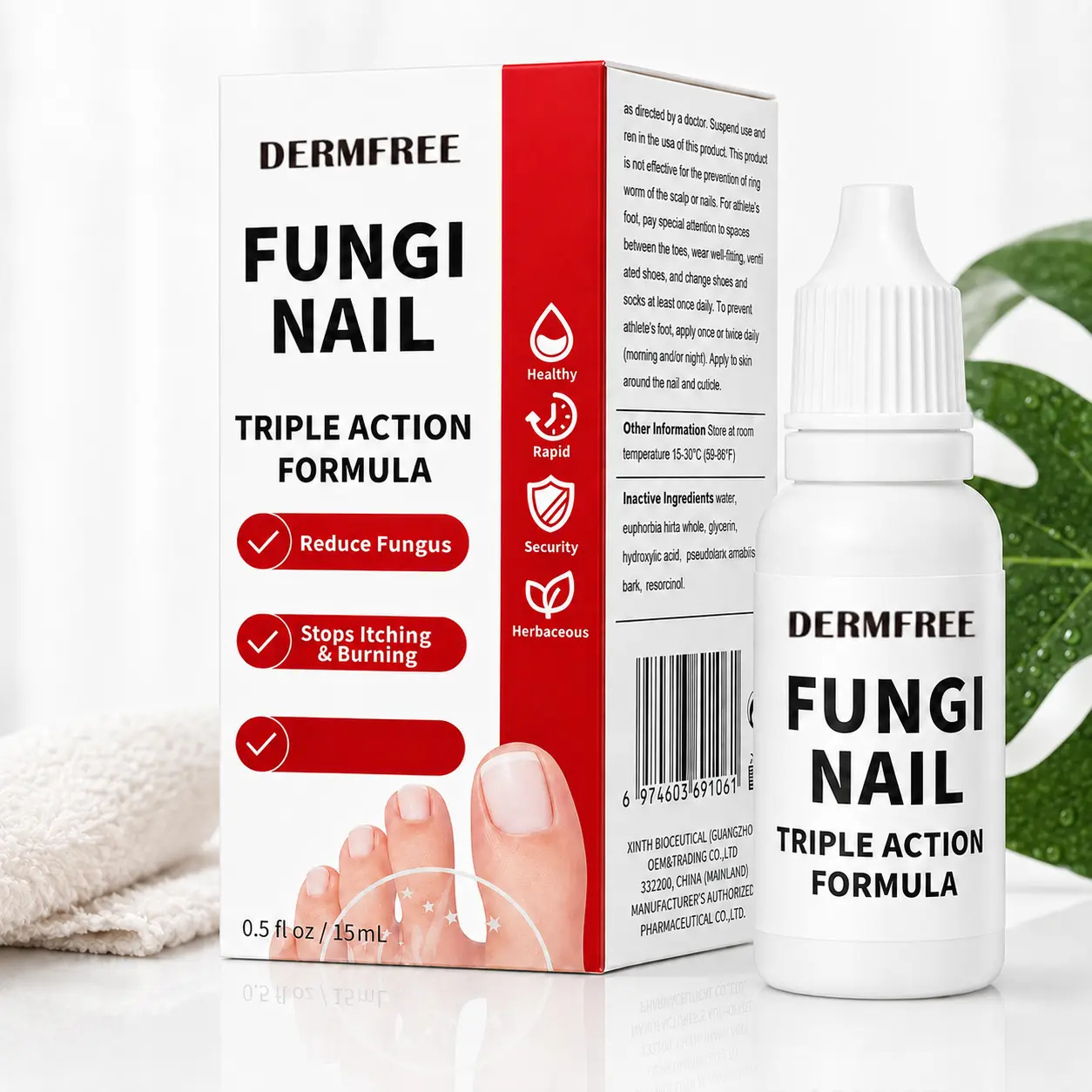 15ml Triple Action Brightening Nail Care Liquid - Natural Herbal Infused Formula for Toenails & Fingernails, Moisturizing Cuticle Nourishment for Dull-Looking Nails, Daily Nail Care