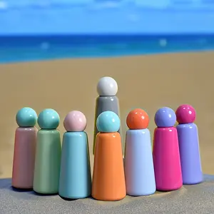 500ml/17oz Stainless Steel Insulated Water Bottle - Double-Wall Vacuum Insulated Thermos, Leakproof Bottle with Pastel Blue/, Keeps Drinks Hot/Cold for Hours, Portable for Gym, Travel, Hiking, School, Office - Ideal Gift for Outdoor Enthusiasts, School E