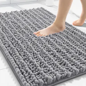 Bathroom Rugs Mat 30x20, Extra Soft Absorbent Microfiber Bath Rugs, Rubber Backing, Quick Dry, Machine Washable Bath Mats for Bathroom Floor, Tub and Shower, Home Decor Accessories, Grey