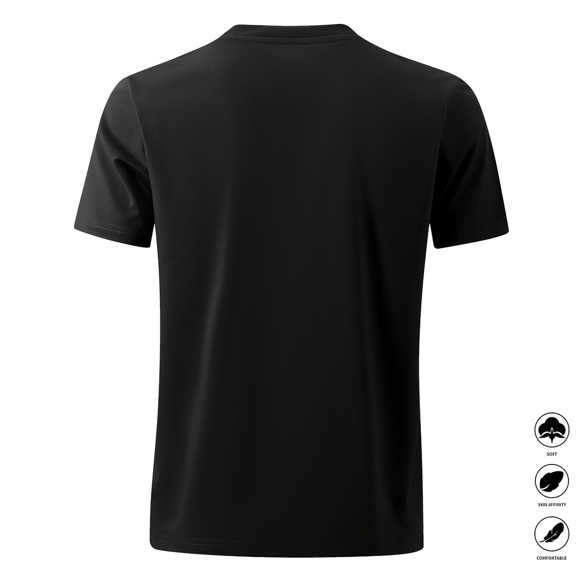 Men's Letter Print Casual Crew Neck T-Shirt, Lightweight Quick Dry Breathable Soft Skin-Friendly Daily Top, Versatile Comfortable Activewear for Work, Gym, Outdoor & Everyday Use