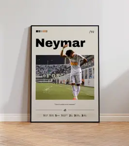 N3ymar Poster, N3ymar Soccer Print Decor, Santos FC Poster, N3ymar Santos Print, Sports Wall Art, N3ymar Fan Gift