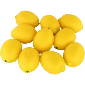10pcs Artificial Lemons Simulation Lifelike Lemons Fake Fruit for Home Kitchen Wedding Party Decoration Photography Big Size Yellow